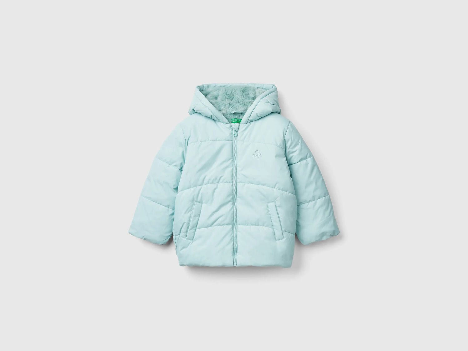 Benetton_Aqua_Padded Jacket with Hood_2SJ1GN03I_17H_01