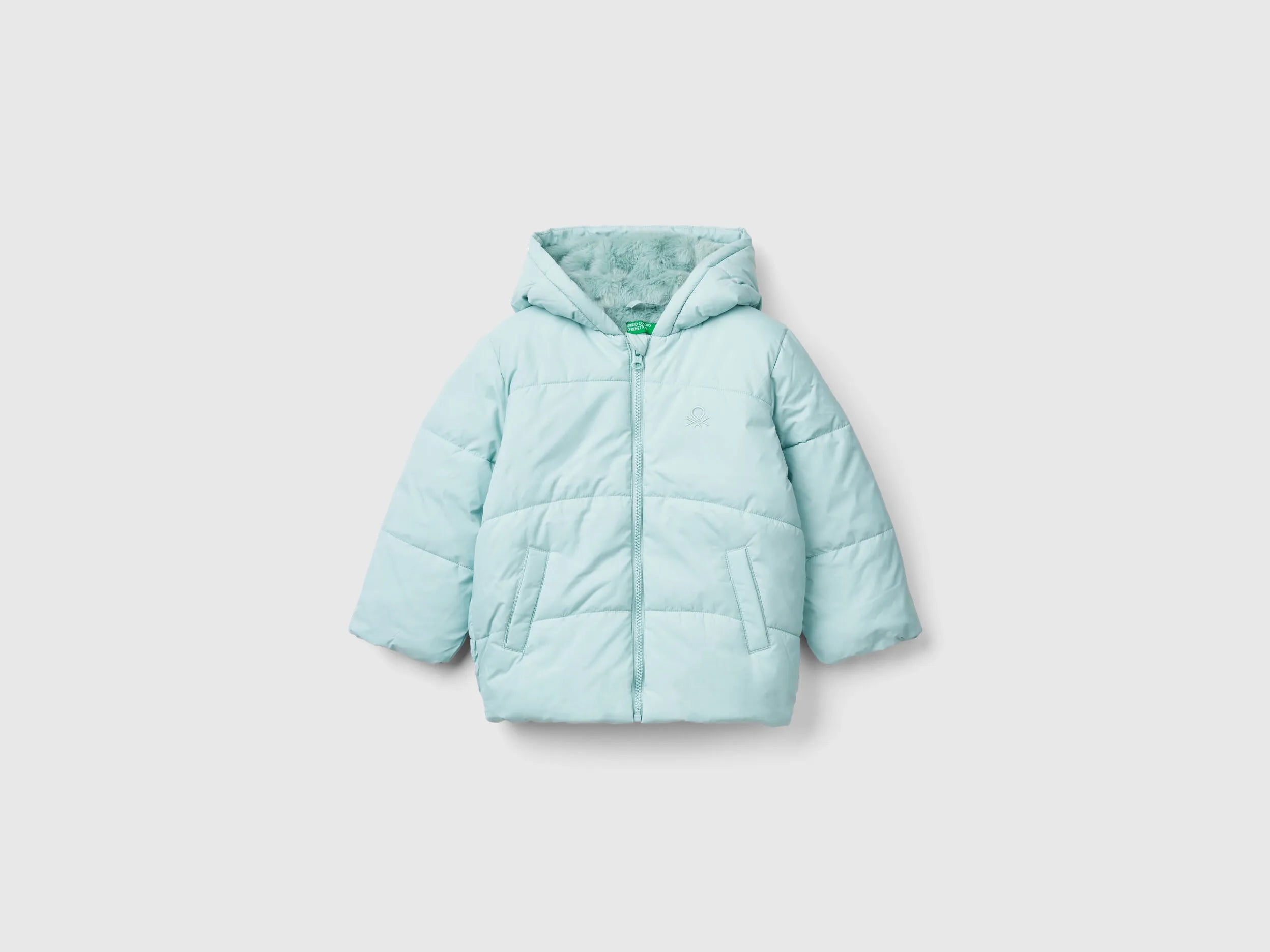 Benetton_Aqua_Padded Jacket with Hood_2SJ1GN03I_17H_01