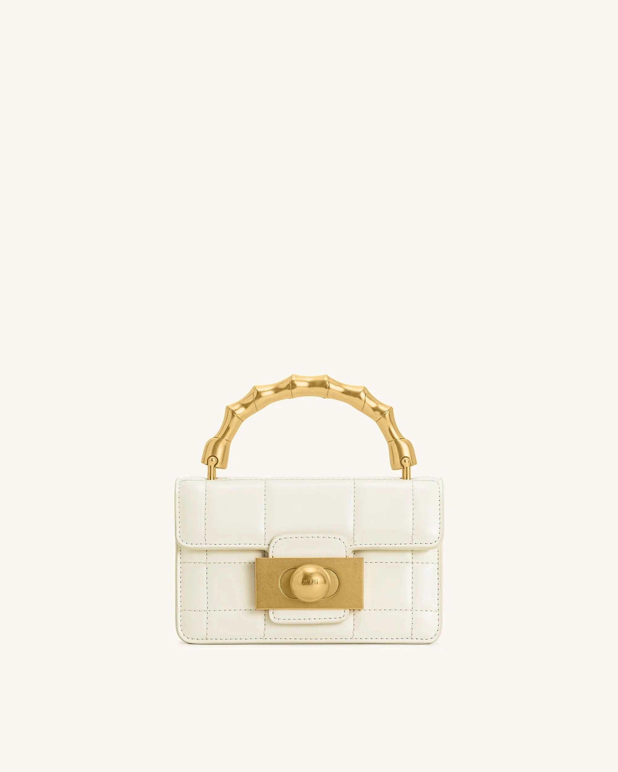 JW PEI White Women Kaia Bamboo Metal Handle Handbag - White SKU: 2T179-2_White Image 01
