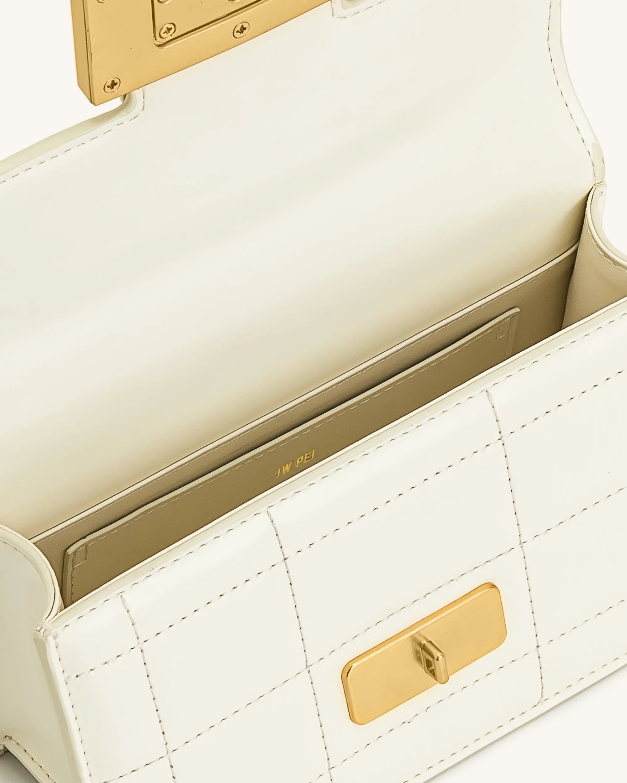 JW PEI White Women Kaia Bamboo Metal Handle Handbag - White SKU: 2T179-2_White Image 04