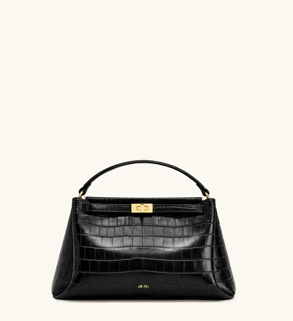 JW Pei Black Croc Women Carmen Top Handle Bag SKU: 2T192-11_Black Croc Image 01