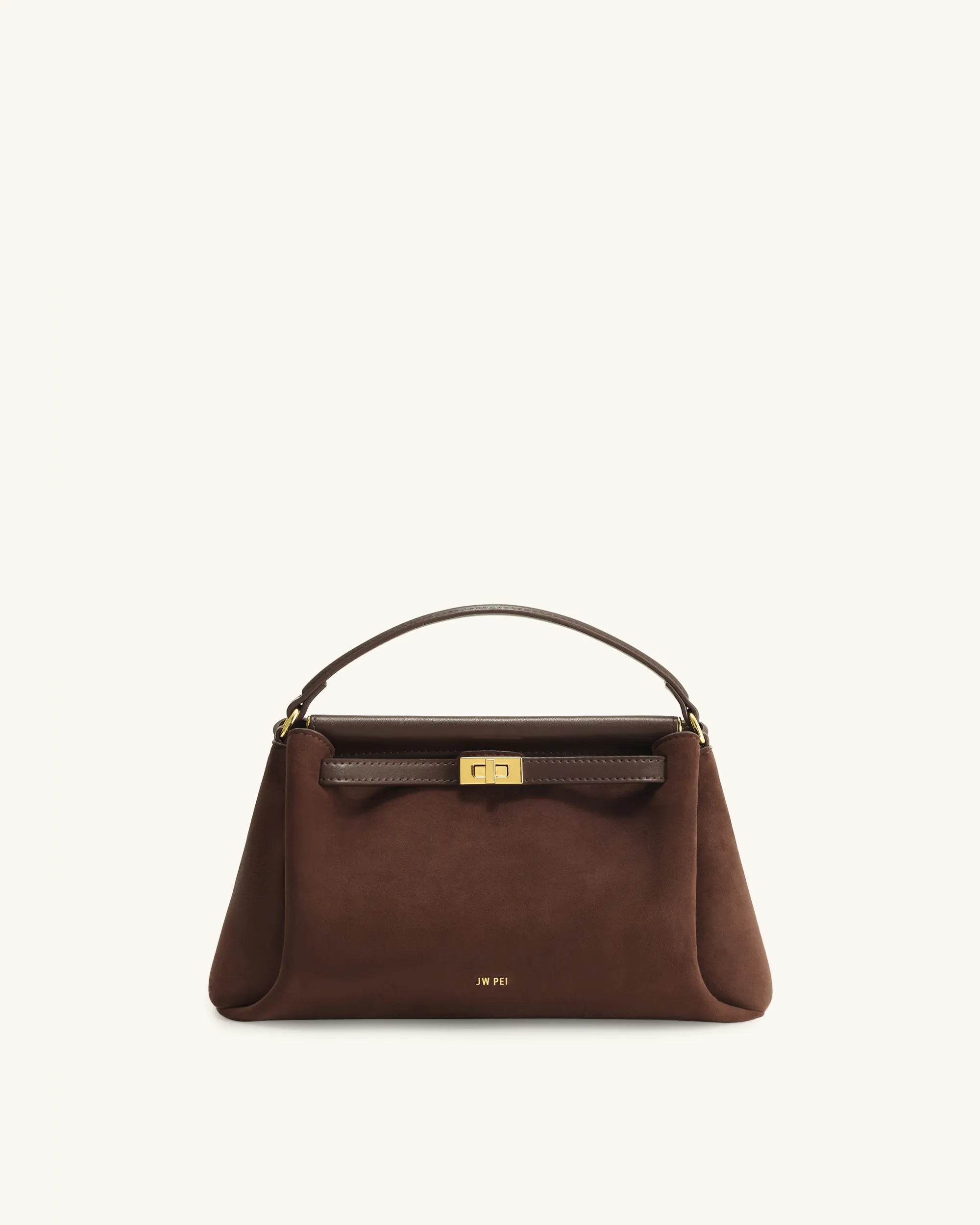 JW PEI Dark Brown Women Carmen Faux Suede Top Handle Bag  SKU: 2T192-30W_Dark Brown Image 01