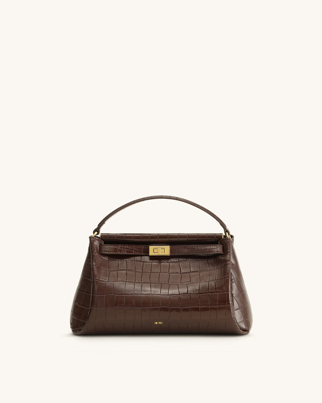 JW PEI Dark Brown Croc Women Carmen Top Handle Bag  SKU: 2T192-36_Dark Brown Croc Image 01