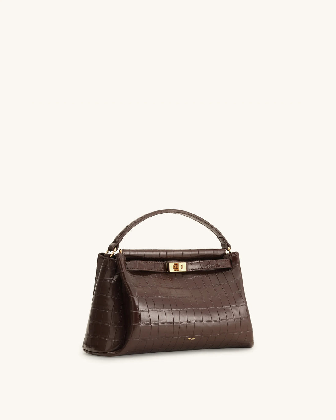 JW PEI Dark Brown Croc Women Carmen Top Handle Bag  SKU: 2T192-36_Dark Brown Croc Image 02