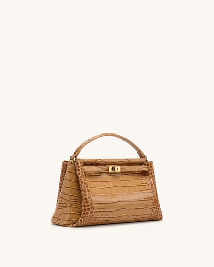JW Pei Khaki Croc Women Carmen Top Handle Bag SKU: 2T192-38_Khaki Croc Image 02