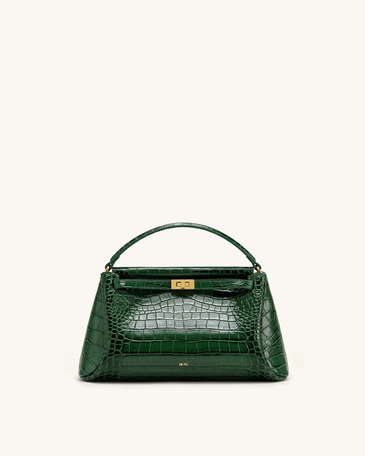 JW Pei Forest Green Croc Women Carmen Top Handle Bag SKU: 2T192-72_Forest Green Croc Image 01