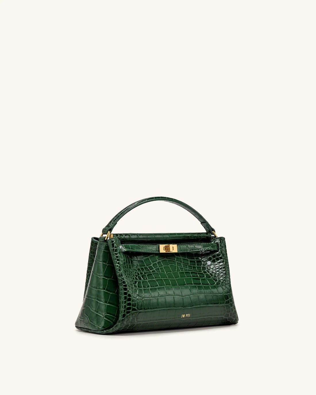 JW Pei Forest Green Croc Women Carmen Top Handle Bag SKU: 2T192-72_Forest Green Croc Image 02