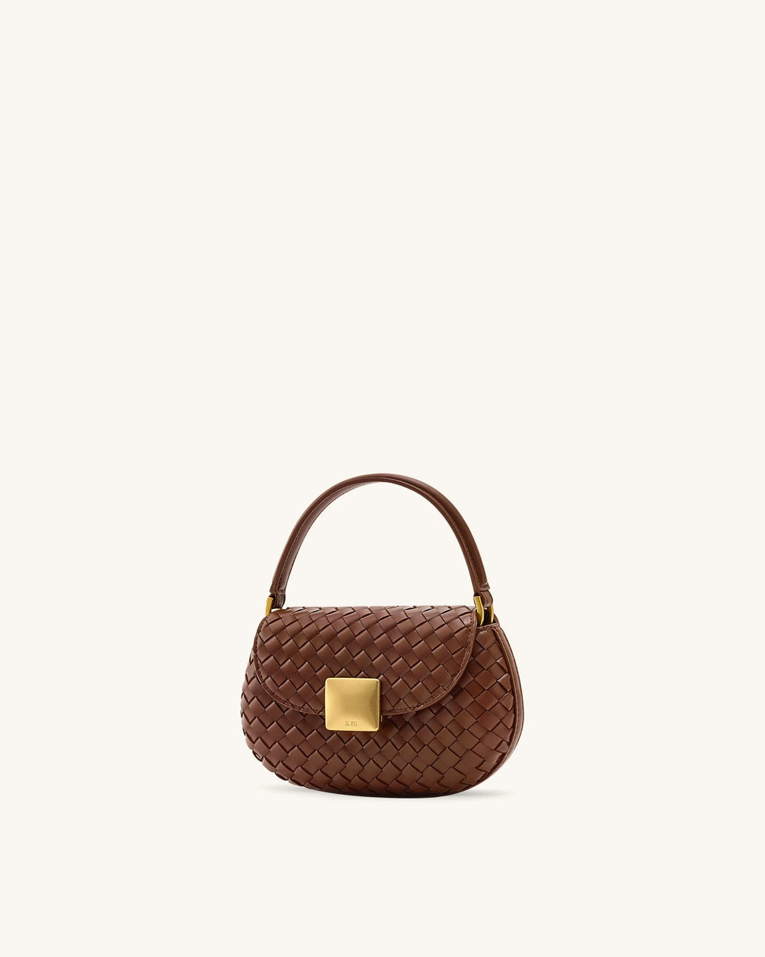 JW PEI Brown Women Zuri Hand Woven Round Top Handle Bag - Brown SKU: 2T246-3_Brown Image 02