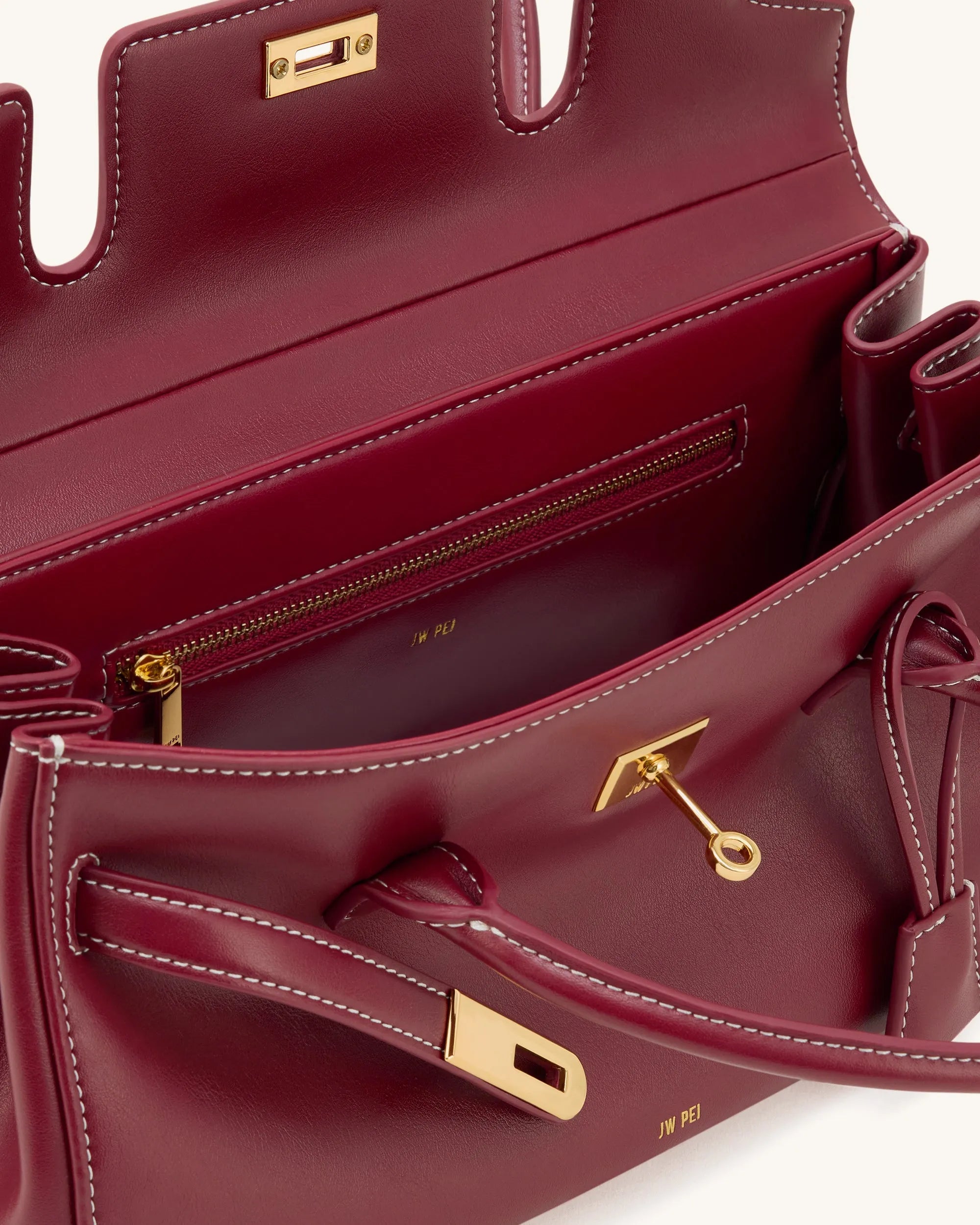 JW PEI Burgundy Women Yara Shoulder Bag - Burgundy SKU: 2T267-41_Burgundy Image 04