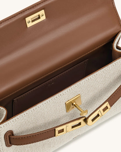 JW PEI Brown Canvas Women Noor Top Handle Bag - Brown Canvas SKU: 2T273-3_Brown Canvas Image 04
