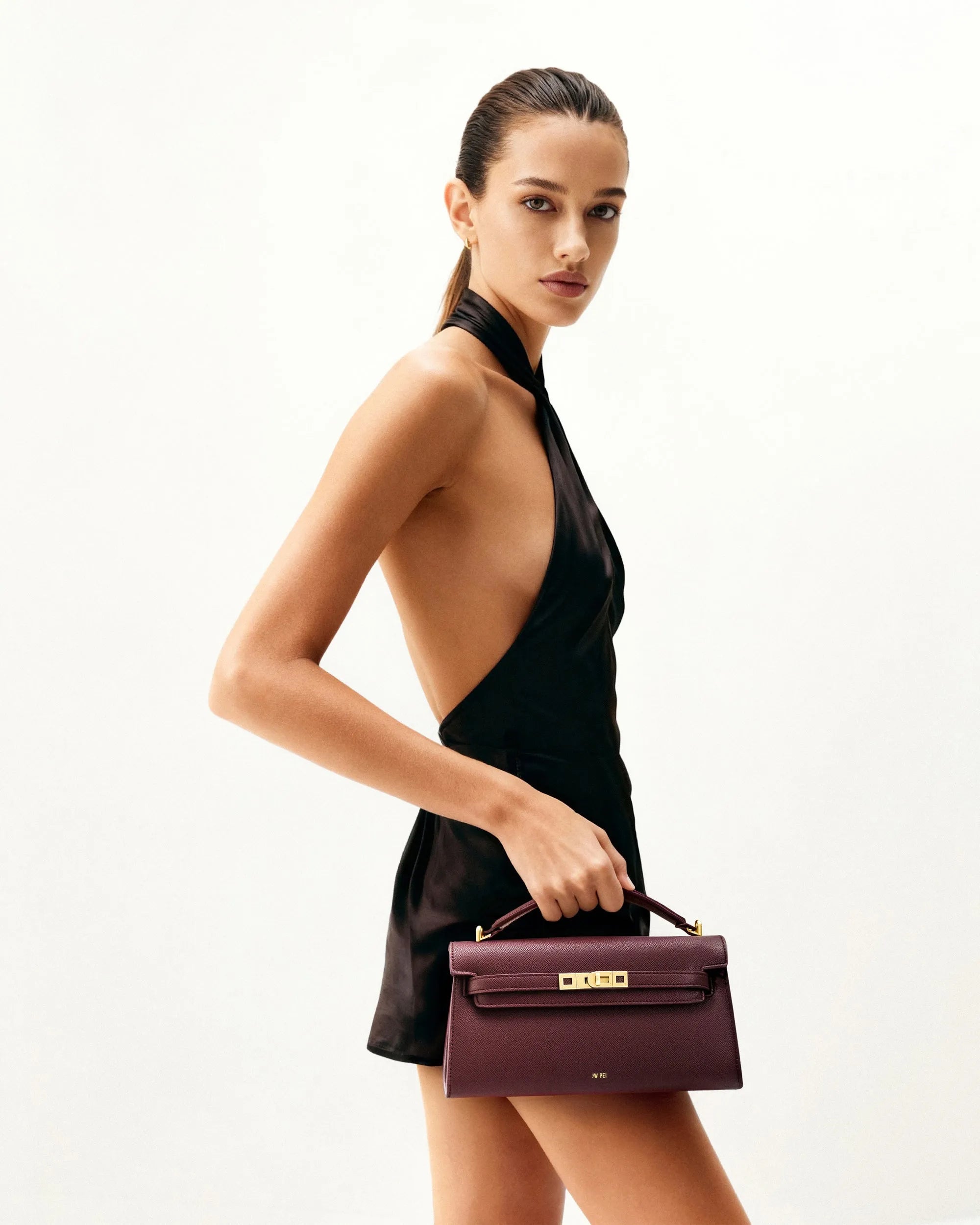 JW PEI Deep Burgundy Women Noor Top Handle Bag - Deep Burgundy SKU: 2T273-4_Deep Burgundy Image 02