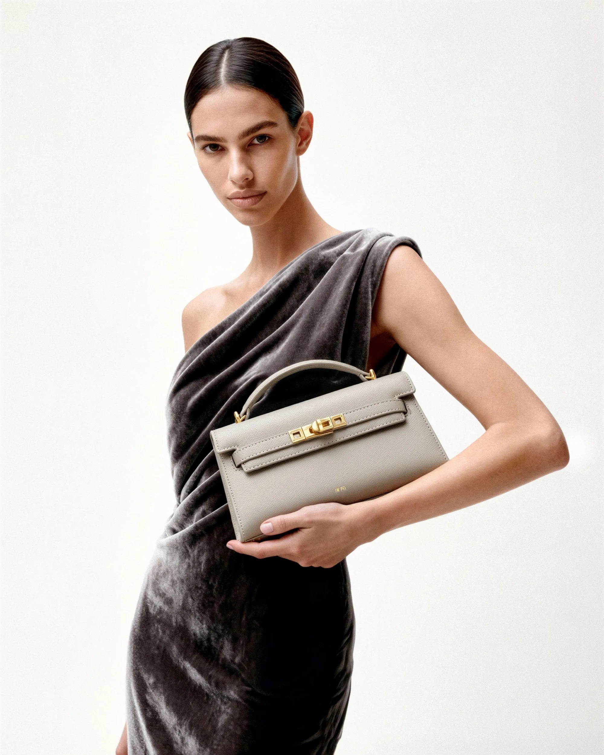 JW PEI Elephant Gray Women Noor Top Handle Bag - Elephant Gray SKU: 2T273-9_Elephant Gray Image 02