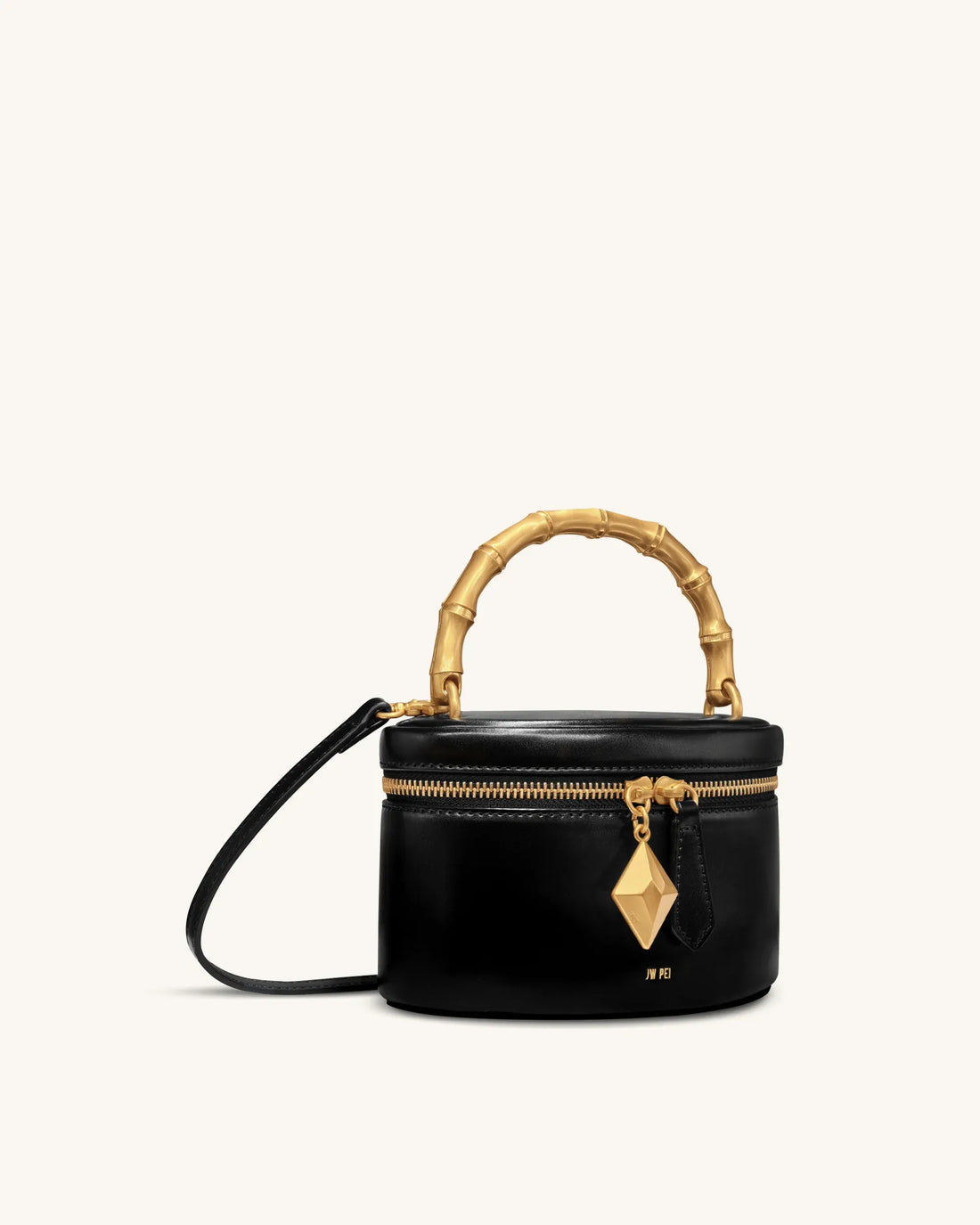 JW PEI Black Women Natalie Metal Geometric Pendant Handle Bag SKU: 2T310-1_Black Image 02