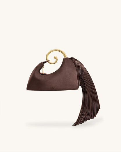 JW PEI Deep Brown Women Nell Fringe Hardware Top Handle Bag  SKU: 2T320-31_Deep Brown Image 01