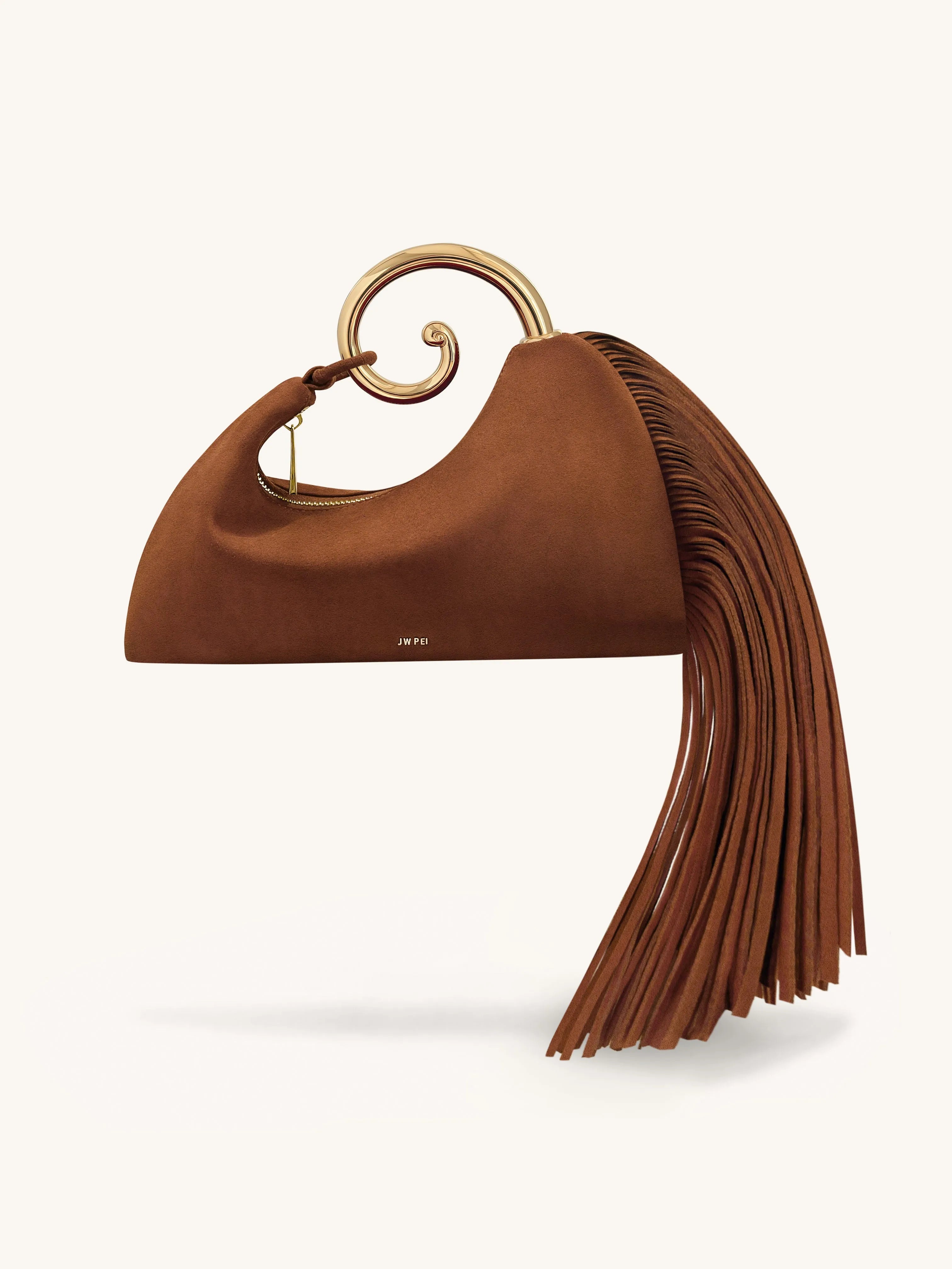 JW PEI Mocha Brown Women Nell Fringe Hardware Top Handle Bag - Mocha Brown - Mocha Brown SKU: 2T320-3_Mocha Brown Image 01