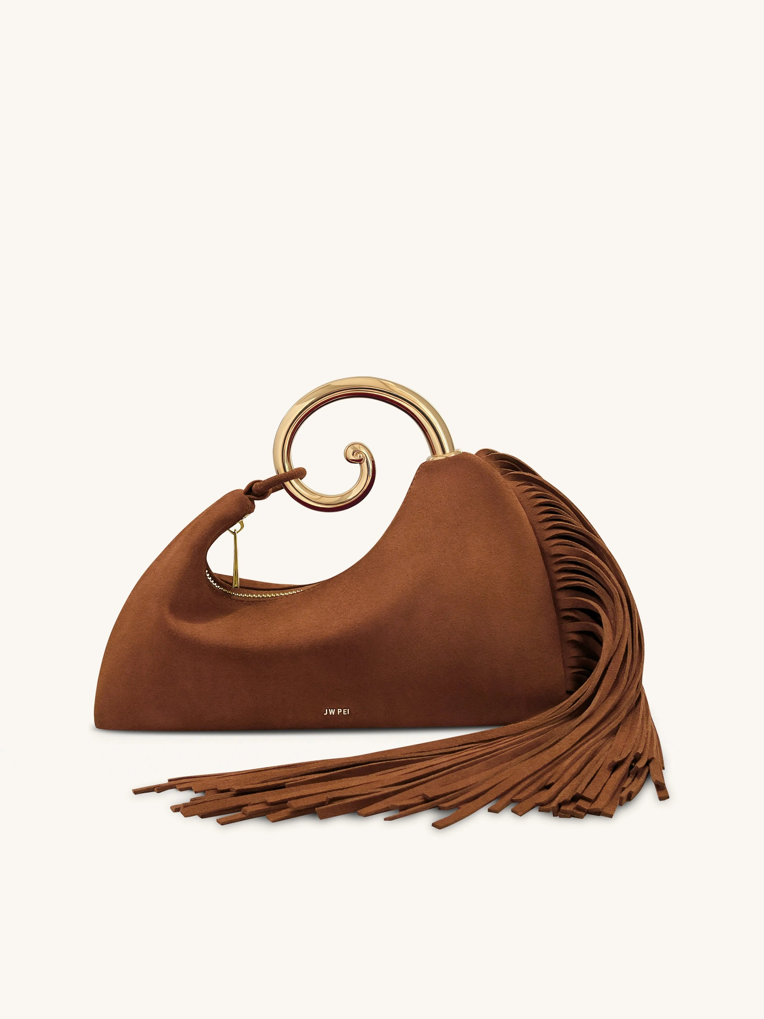 JW PEI Mocha Brown Women Nell Fringe Hardware Top Handle Bag - Mocha Brown - Mocha Brown SKU: 2T320-3_Mocha Brown Image 02