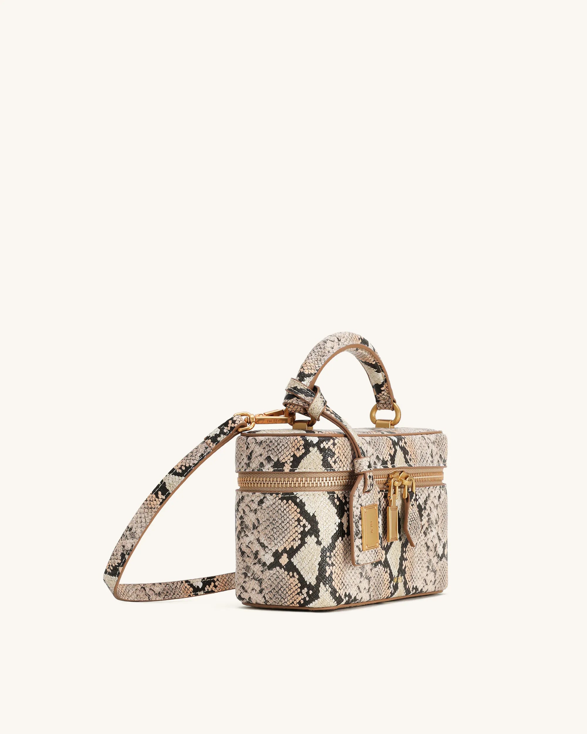 JW PEI Beige Women Cleo Snake-Embossed Box Shape Top Handle Bag  SKU: 2T321-33_Beige Image 02