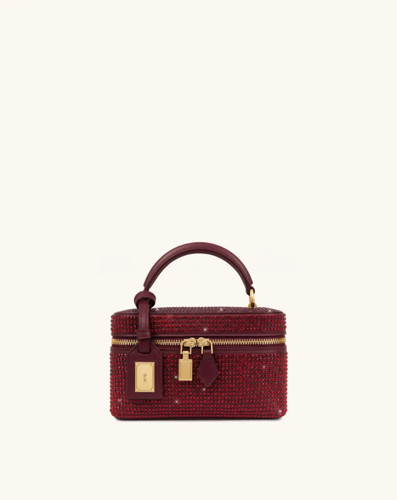 JW PEI Deep Red Women Cleo Artificial Crystal Box Shape Top Handle Bag  SKU: 2T321-40_Deep Red Image 01