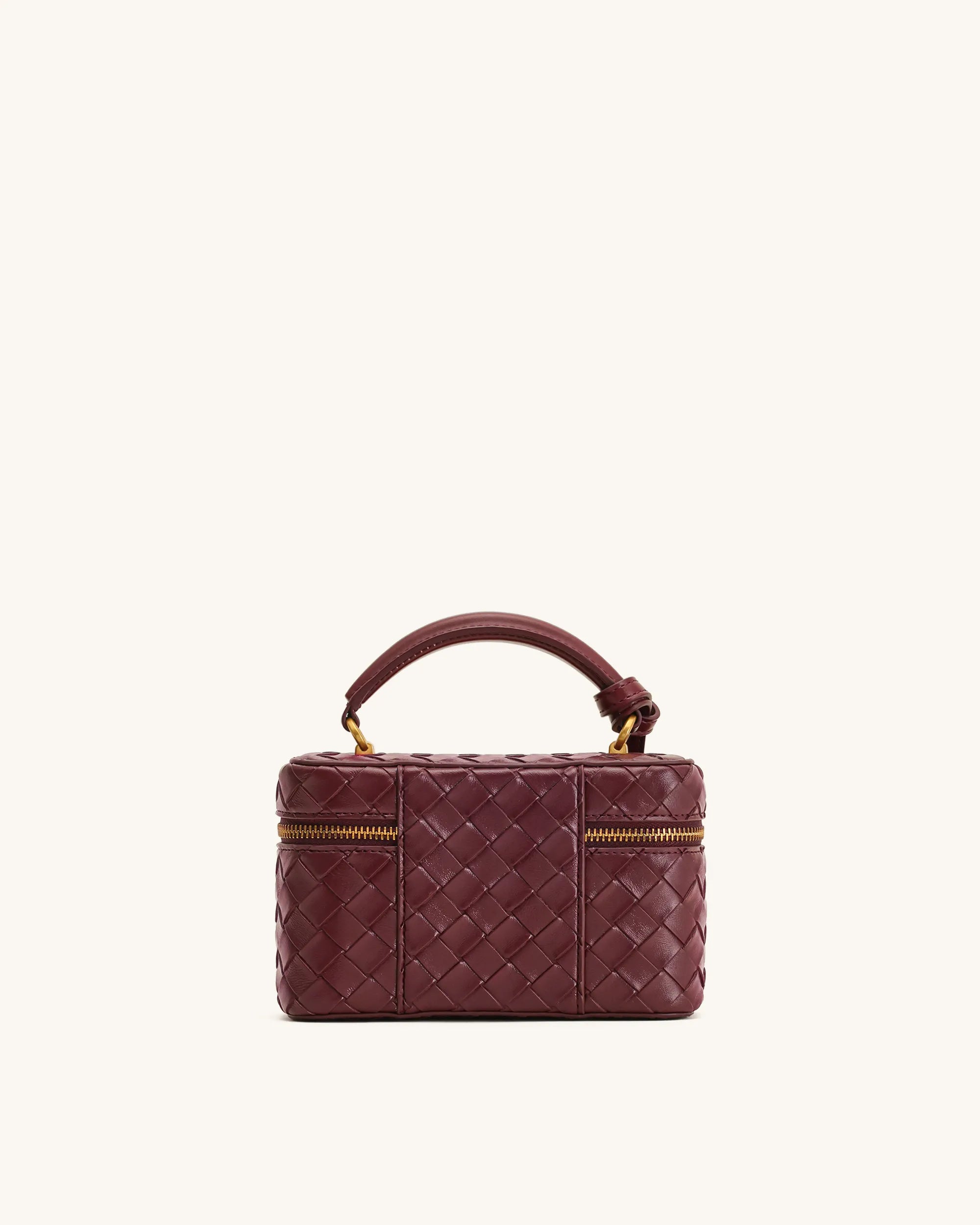 JW PEI Claret  Cleo Woven Texture Box Shape Top Handle Bag  SKU: 2T321-43_Claret Image 03