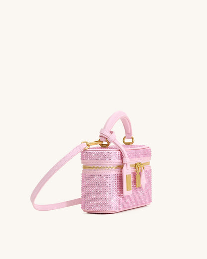 JW PEI Pink  Cleo Artificial Crystal Box Shape Top Handle Bag  SKU: 2T321-4_Pink Image 02