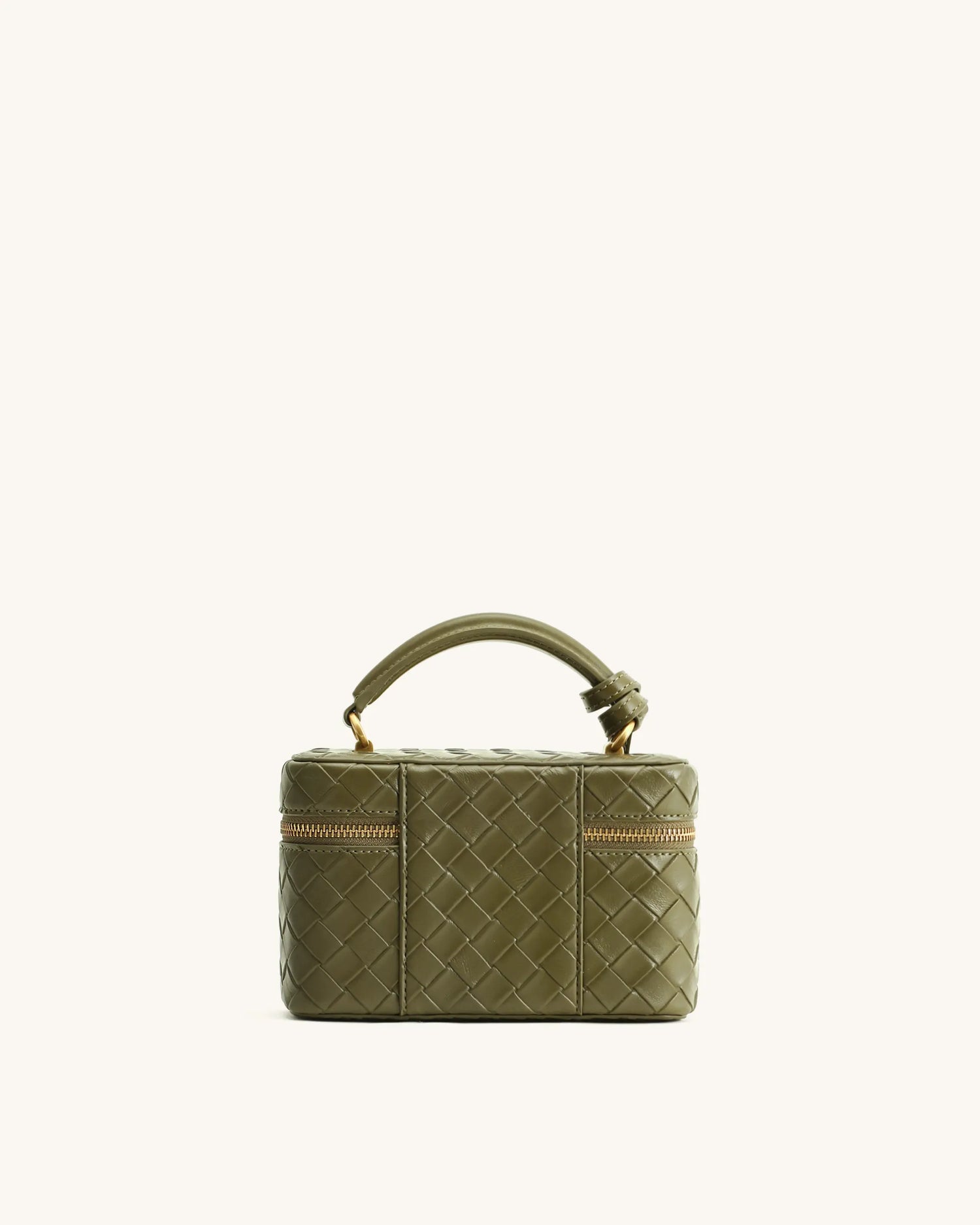 JW PEI Olive Green Women Cleo Woven Texture Box Shape Top Handle Bag  SKU: 2T321-71_Olive Green Image 04