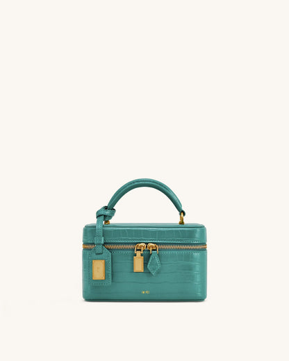 JW PEI Green Croc Women Cleo Box Shape Top Handle Bag - Green Croc SKU: 2T321-7_Green Croc Image 01