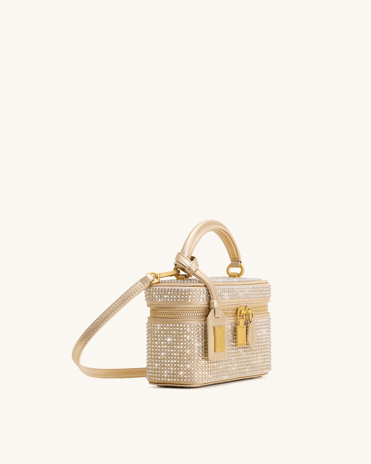 JW PEI Champagne Women Cleo Artificial Crystal Box Shape Top Handle Bag  SKU: 2T321-8_Champagne Image 02