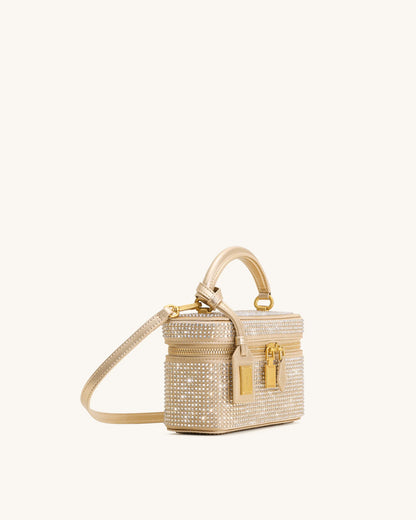 JW PEI Champagne Women Cleo Artificial Crystal Box Shape Top Handle Bag  SKU: 2T321-8_Champagne Image 02