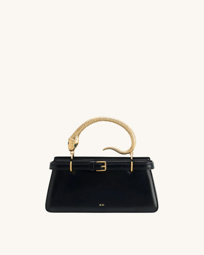 JW Pei Black Women Elena Snake Handle Top Handle Bag SKU: 2T325-1_Black Image 01
