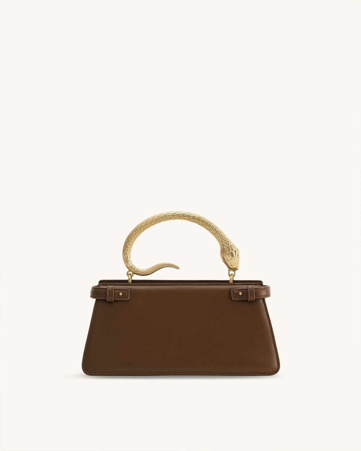 JW Pei Dark Brown Women Elena Snake Handle Top Handle Bag SKU: 2T325-30_Dark Brown Image 03