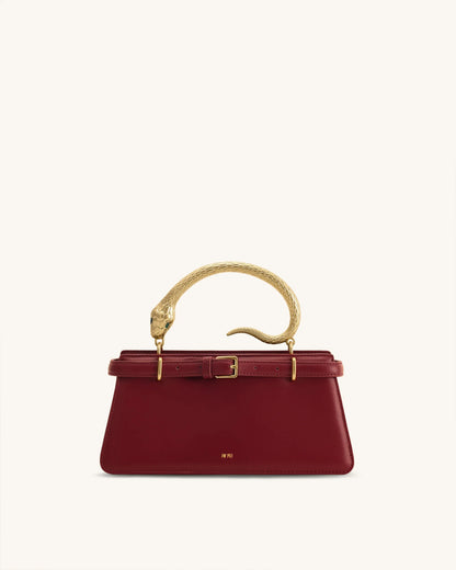 JW PEI Wine Red Women Elena Snake Handle Top Handle Bag  SKU: 2T325-4_Wine Red Image 01