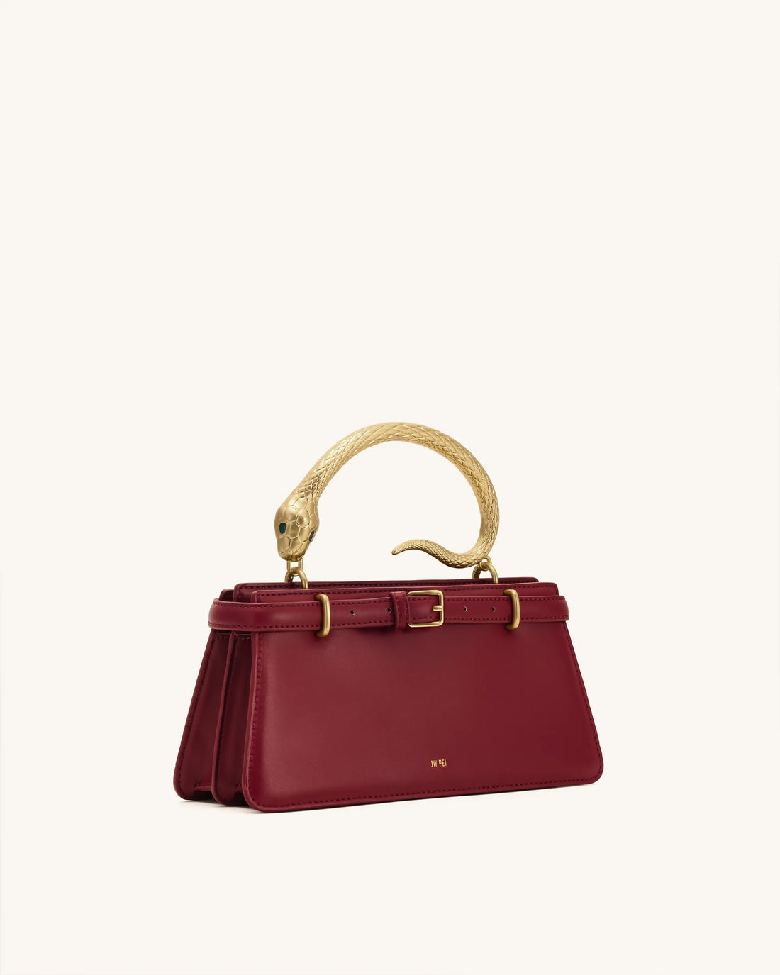 JW PEI Wine Red Women Elena Snake Handle Top Handle Bag  SKU: 2T325-4_Wine Red Image 02