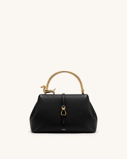 JW Pei Black Women Bruna Dachshund Metal Handle Top Handle Bag SKU: 2T359-1_Black Image 01