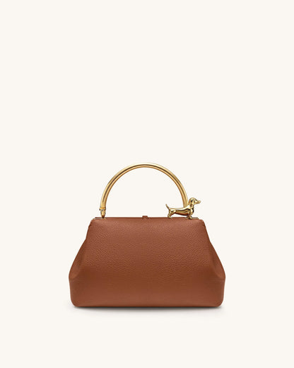 JW Pei Brown Women Bruna Dachshund Metal Handle Top Handle Bag SKU: 2T359-3_Brown Image 03