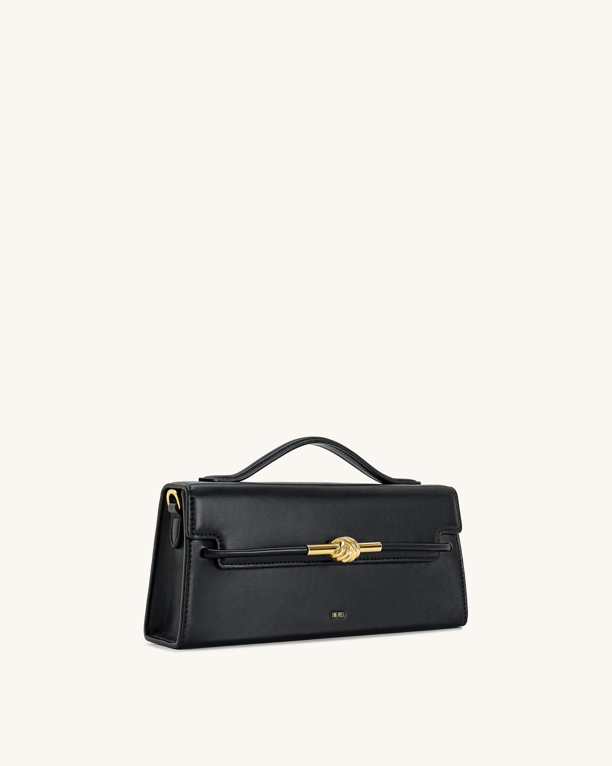 JW PEI Black Women Lena Metal Rope Knot Top Handle Bag - Black SKU: 2T397-1_Black Image 02