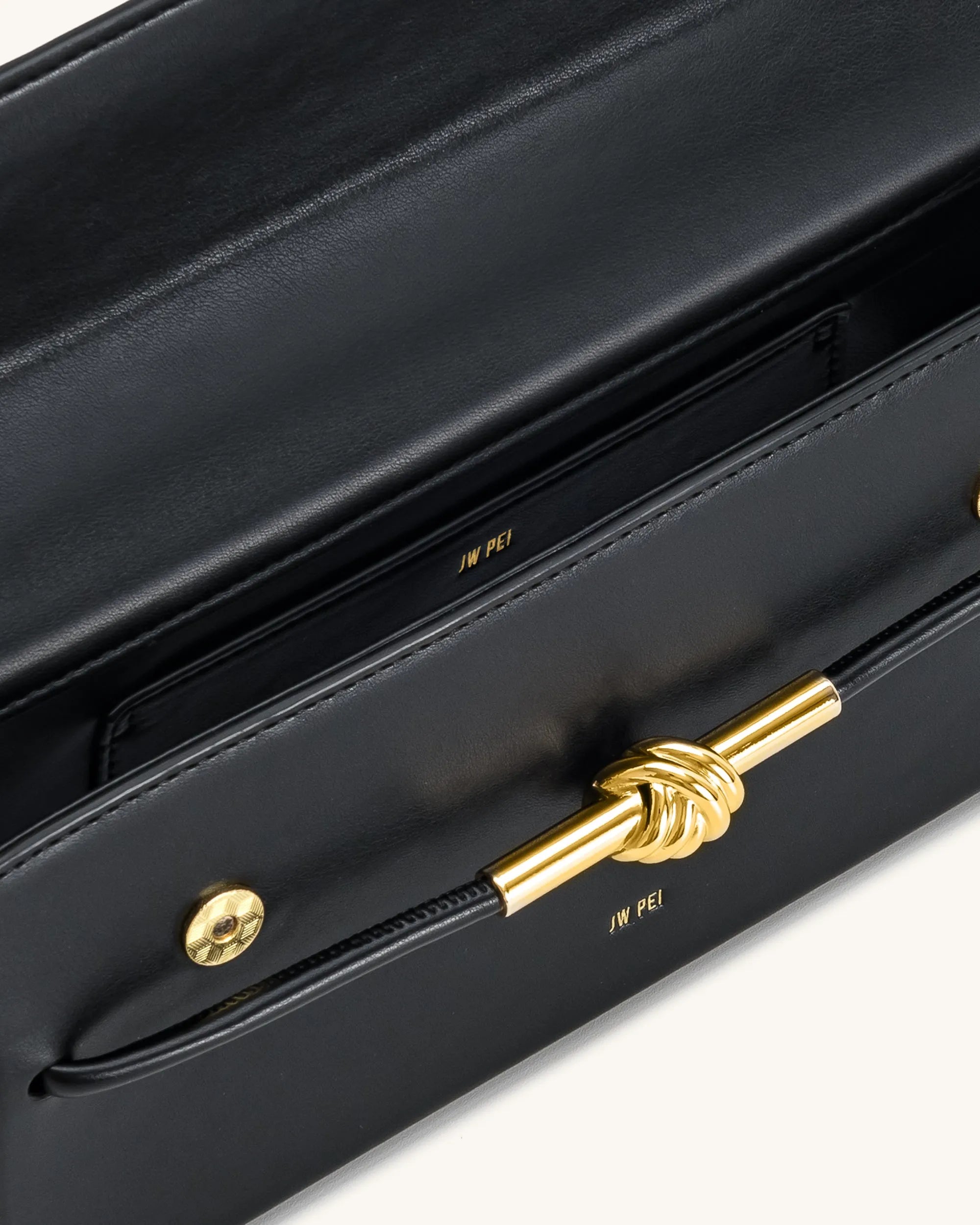 JW PEI Black Women Lena Metal Rope Knot Top Handle Bag - Black SKU: 2T397-1_Black Image 04