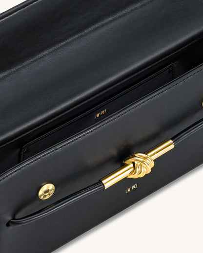 JW PEI Black Women Lena Metal Rope Knot Top Handle Bag - Black SKU: 2T397-1_Black Image 04