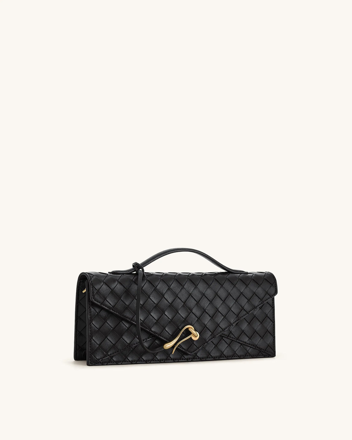 JW Pei Black Women Celeste Woven Textured Envelope Top Handle Bag SKU: 2T398-1_Black Image 02