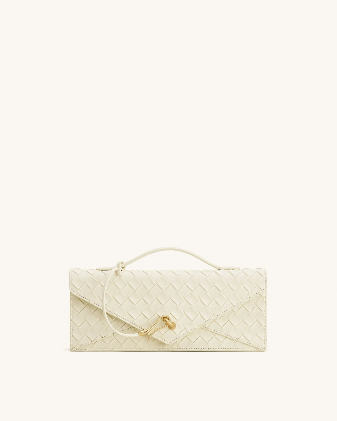 JW Pei Ivory Women Celeste Woven Textured Envelope Top Handle Bag SKU: 2T398-2_Ivory Image 01