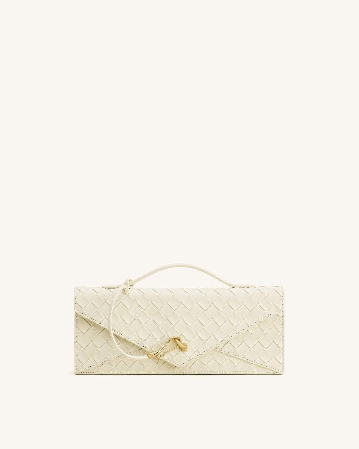 JW Pei Ivory Women Celeste Woven Textured Envelope Top Handle Bag SKU: 2T398-2_Ivory Image 01