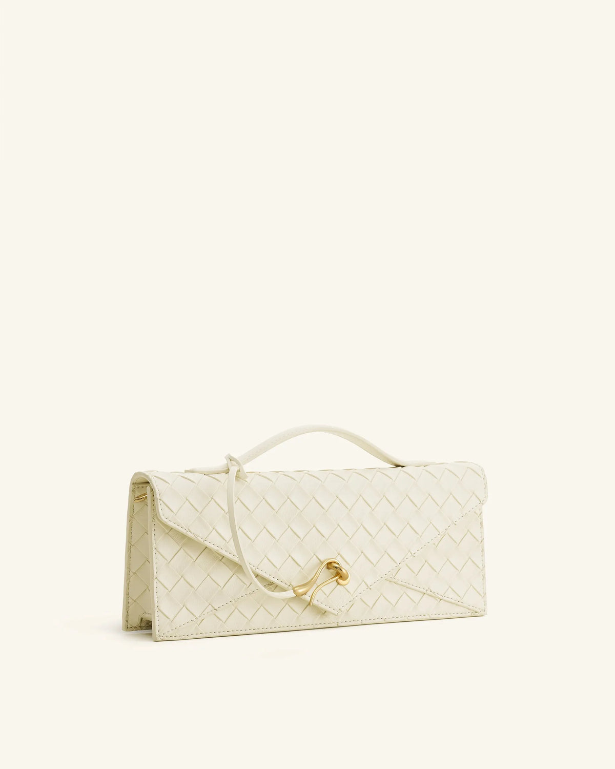 JW Pei Ivory Women Celeste Woven Textured Envelope Top Handle Bag SKU: 2T398-2_Ivory Image 02