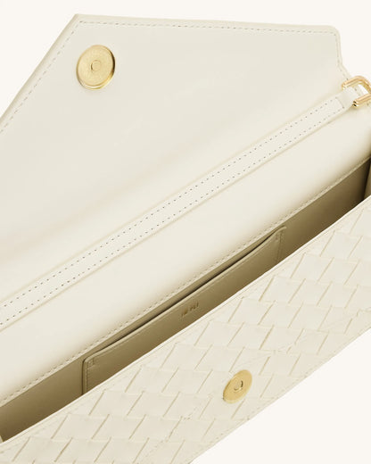 JW Pei Ivory Women Celeste Woven Textured Envelope Top Handle Bag SKU: 2T398-2_Ivory Image 04