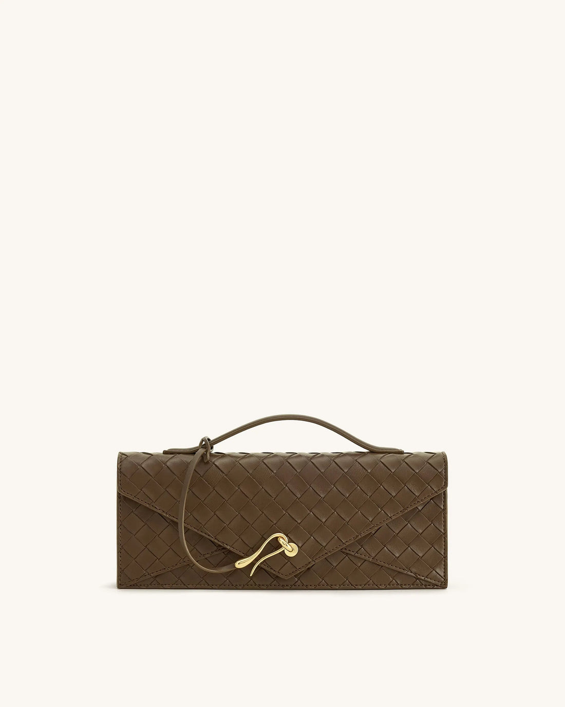 JW Pei Mocha Brown Women Celeste Woven Textured Envelope Top Handle Bag SKU: 2T398-30_Mocha Brown Image 01