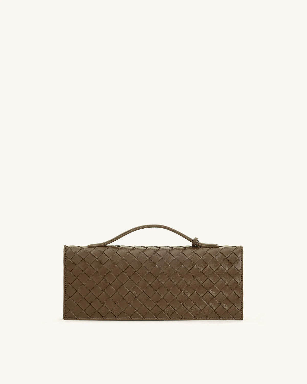 JW Pei Mocha Brown Women Celeste Woven Textured Envelope Top Handle Bag SKU: 2T398-30_Mocha Brown Image 03