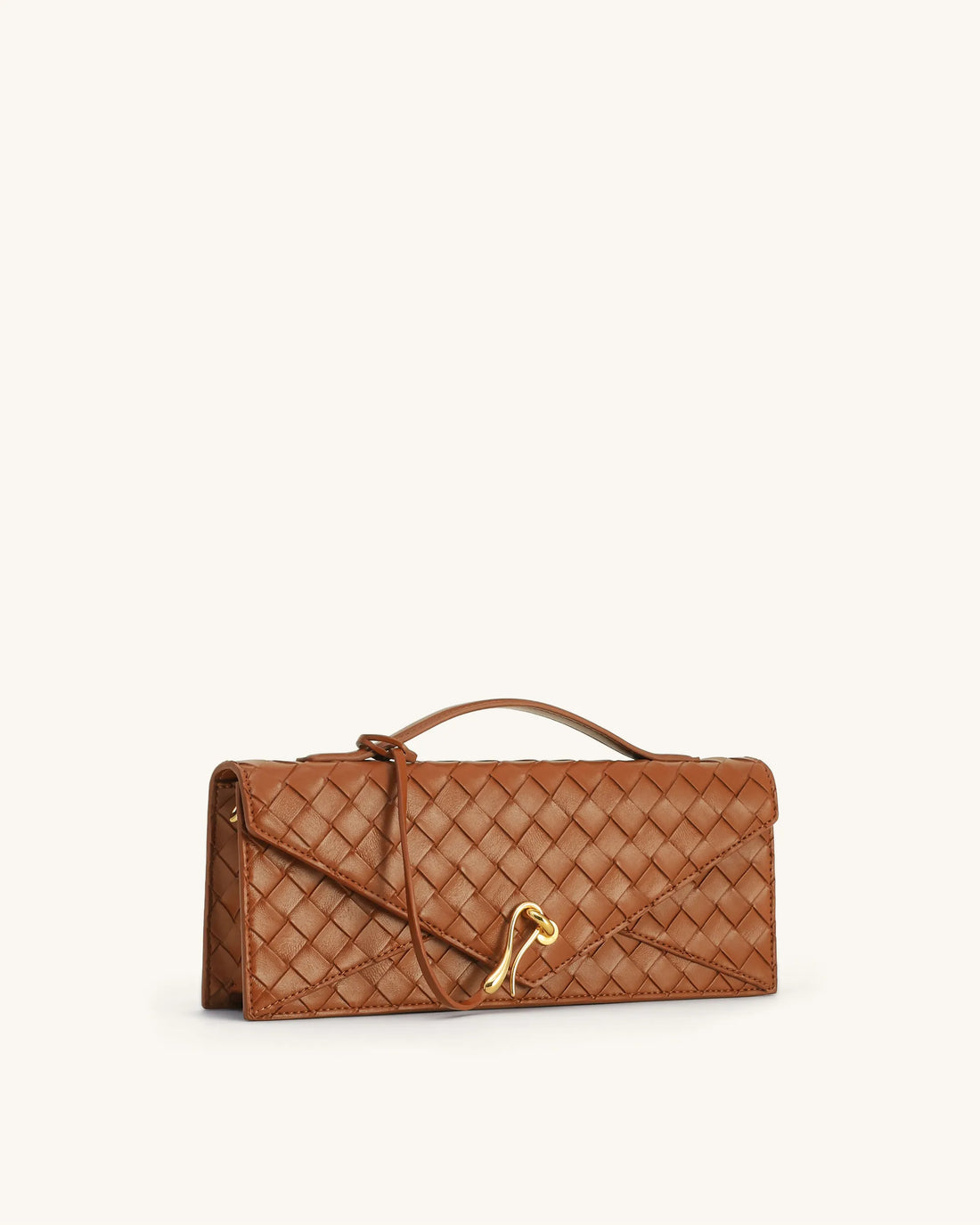 JW PEI Brown Women Celeste Woven Textured Envelope Top Handle Bag  SKU: 2T398-31_Brown Image 02
