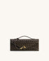 JW PEI Dark Brown Women Celeste Woven Textured Envelope Top Handle Bag  SKU: 2T398-3_Dark Brown Image 01
