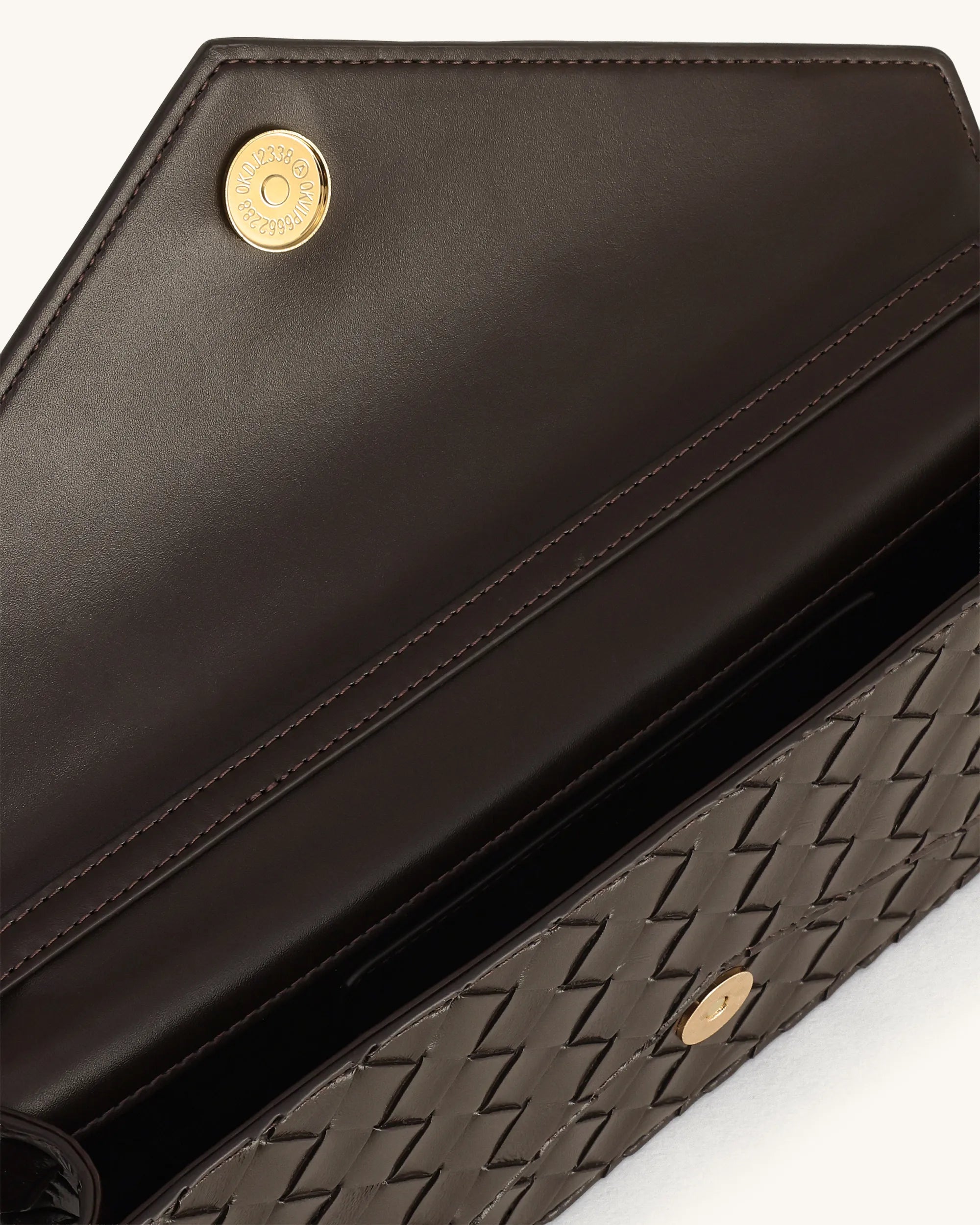 JW PEI Dark Brown Women Celeste Woven Textured Envelope Top Handle Bag  SKU: 2T398-3_Dark Brown Image 03