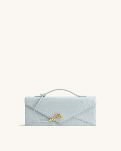 JW Pei Light Blue Croc Women Celeste Envelope Top Handle Bag SKU: 2T398-50_Light Blue Croc Image 01