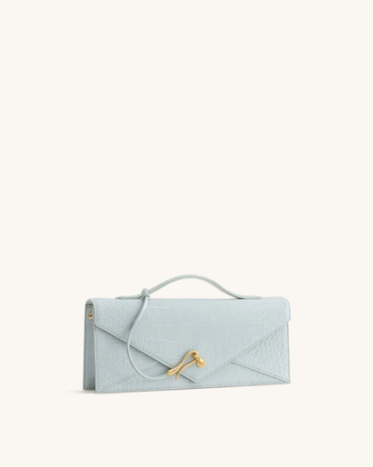 JW Pei Light Blue Croc Women Celeste Envelope Top Handle Bag SKU: 2T398-50_Light Blue Croc Image 02