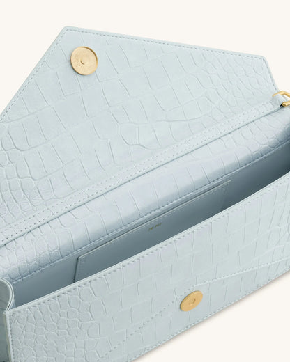 JW Pei Light Blue Croc Women Celeste Envelope Top Handle Bag SKU: 2T398-50_Light Blue Croc Image 04